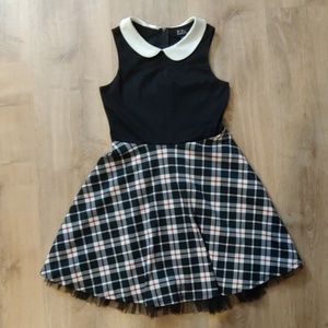 Girls Size 12 Black and White Checkered Dress